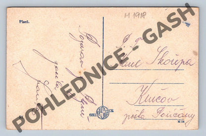 Postcard Pilsen beer keg motif 1918 (M1918)