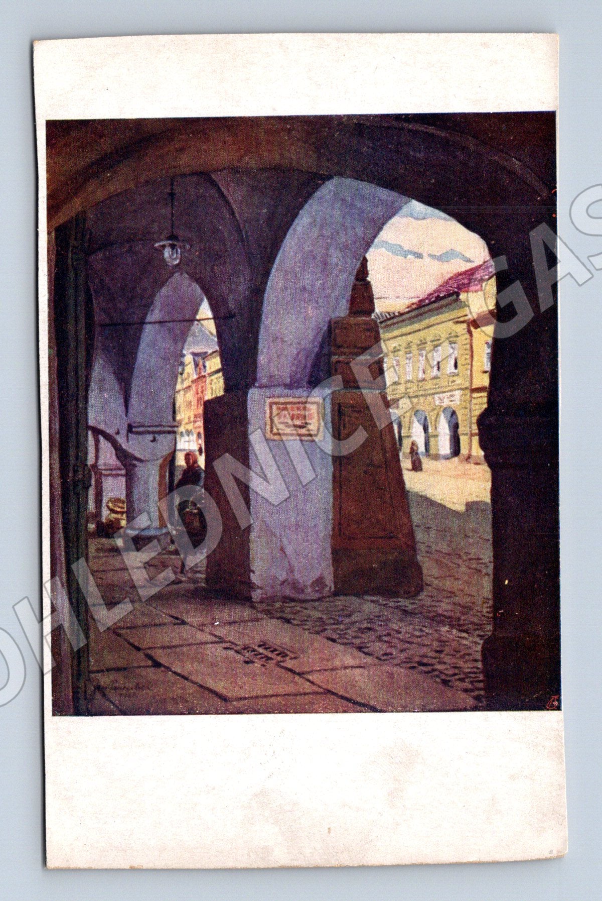 Pohlednice Domažlice podloubí malý formát (M19198)