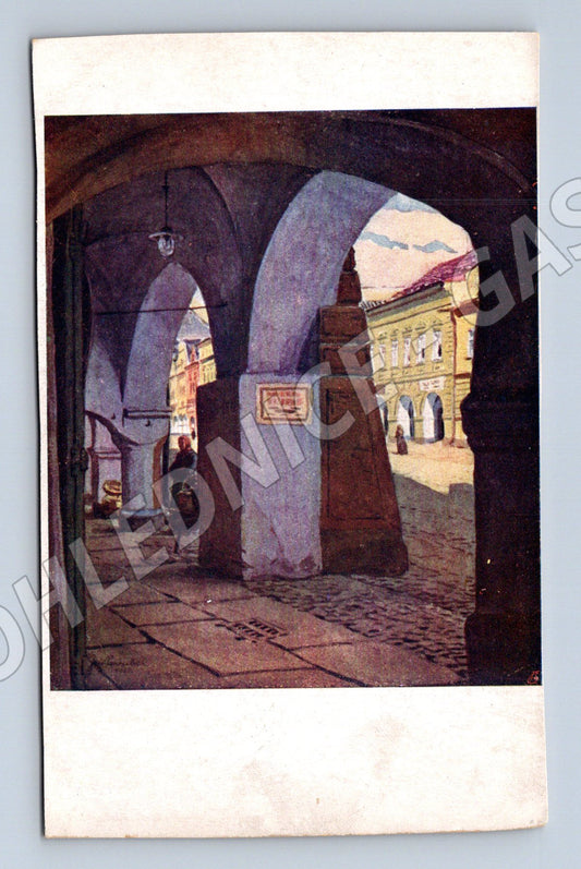 Pohlednice Domažlice podloubí malý formát (M19198)