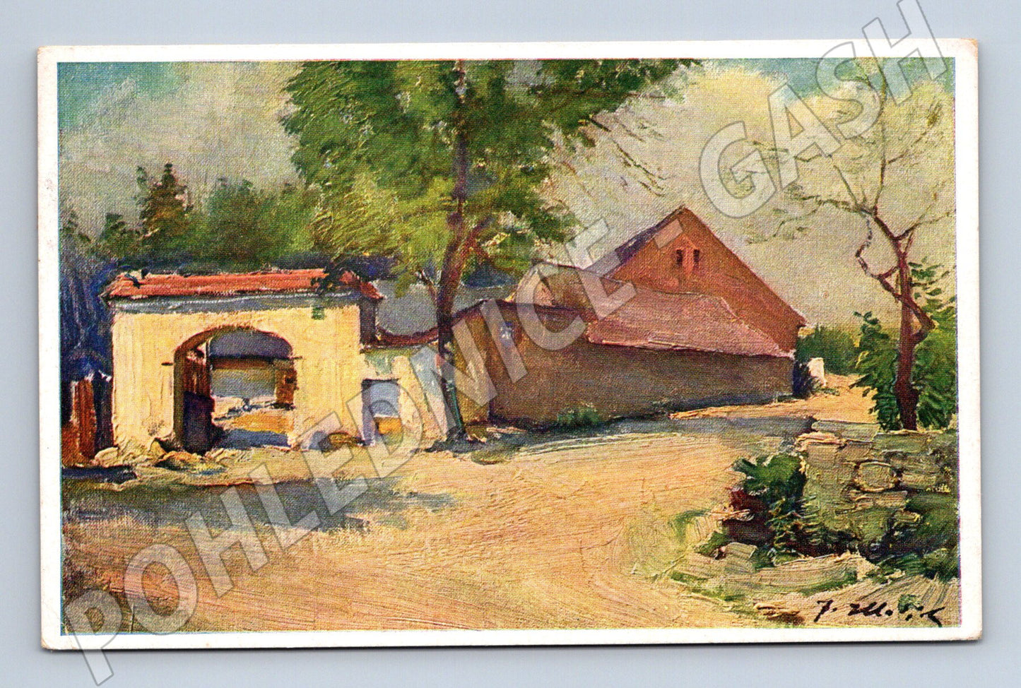 Pohlednice Starý statek na Plzeňsku Frant Hladík Čechy a Mora (M19199)