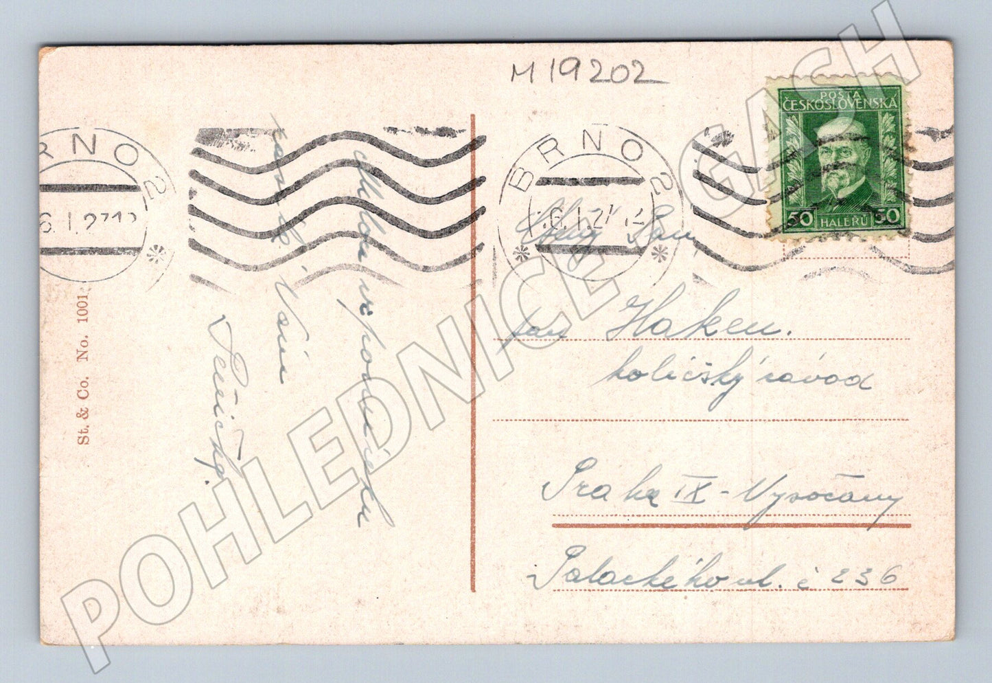 Pohlednice Brno Divadelní náměstí kolorovaná 1917 (M19202)
