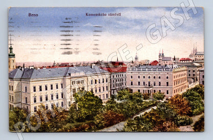 Pohlednice Brno Komenského náměstí 1922 malý formát (M19205)