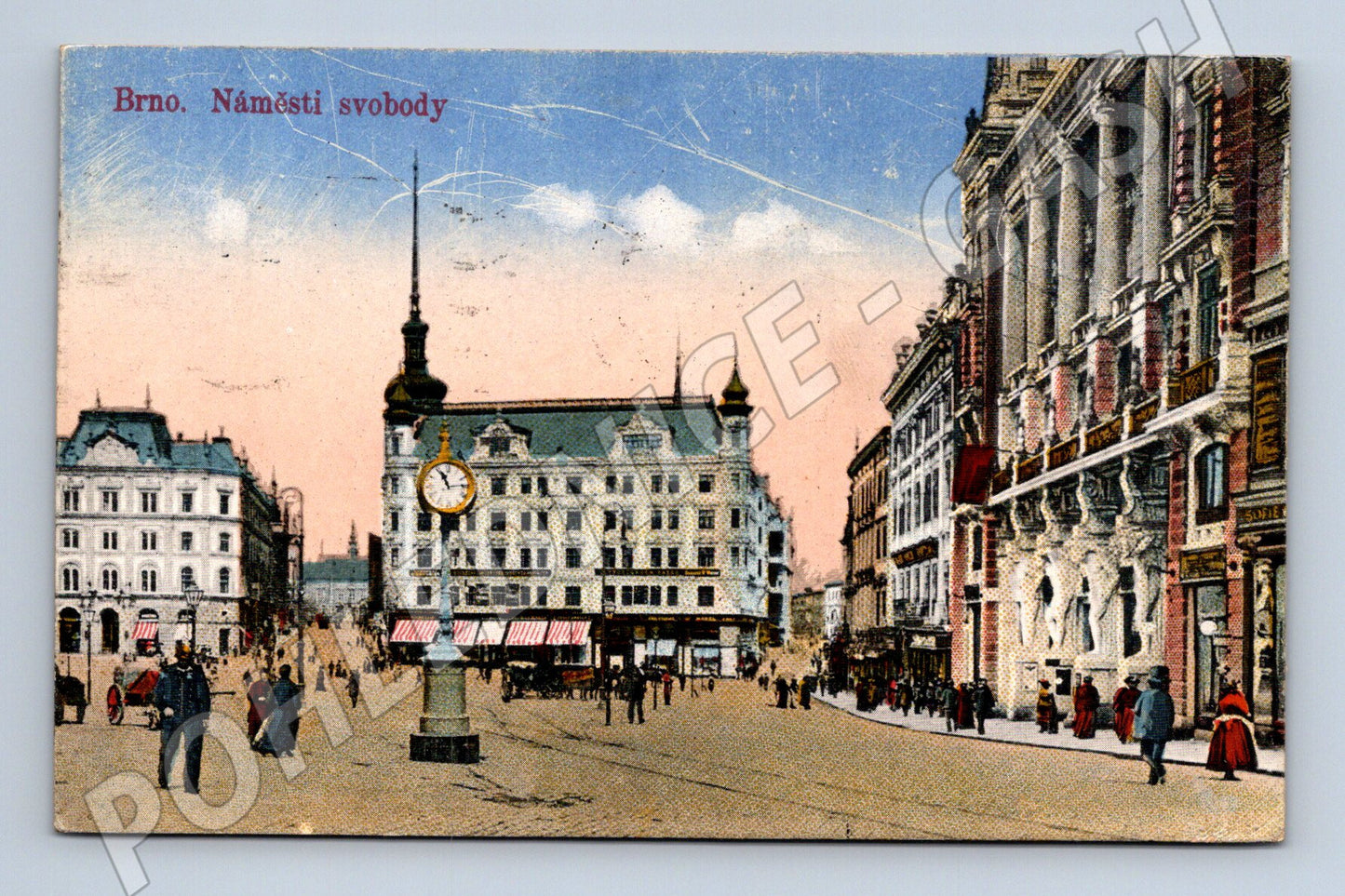 Pohlednice Brno Náměstí Svobody kolorovaná (M19207)