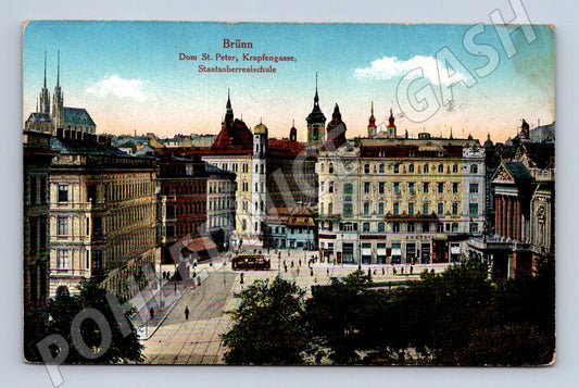 Pohlednice Brno Dom sv Petra Krapfengasse kolorovaná malý for (M19213)