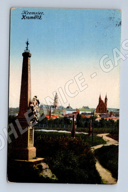 Pohlednice Kroměříž historická ručně psaná známka 1 (M19217)