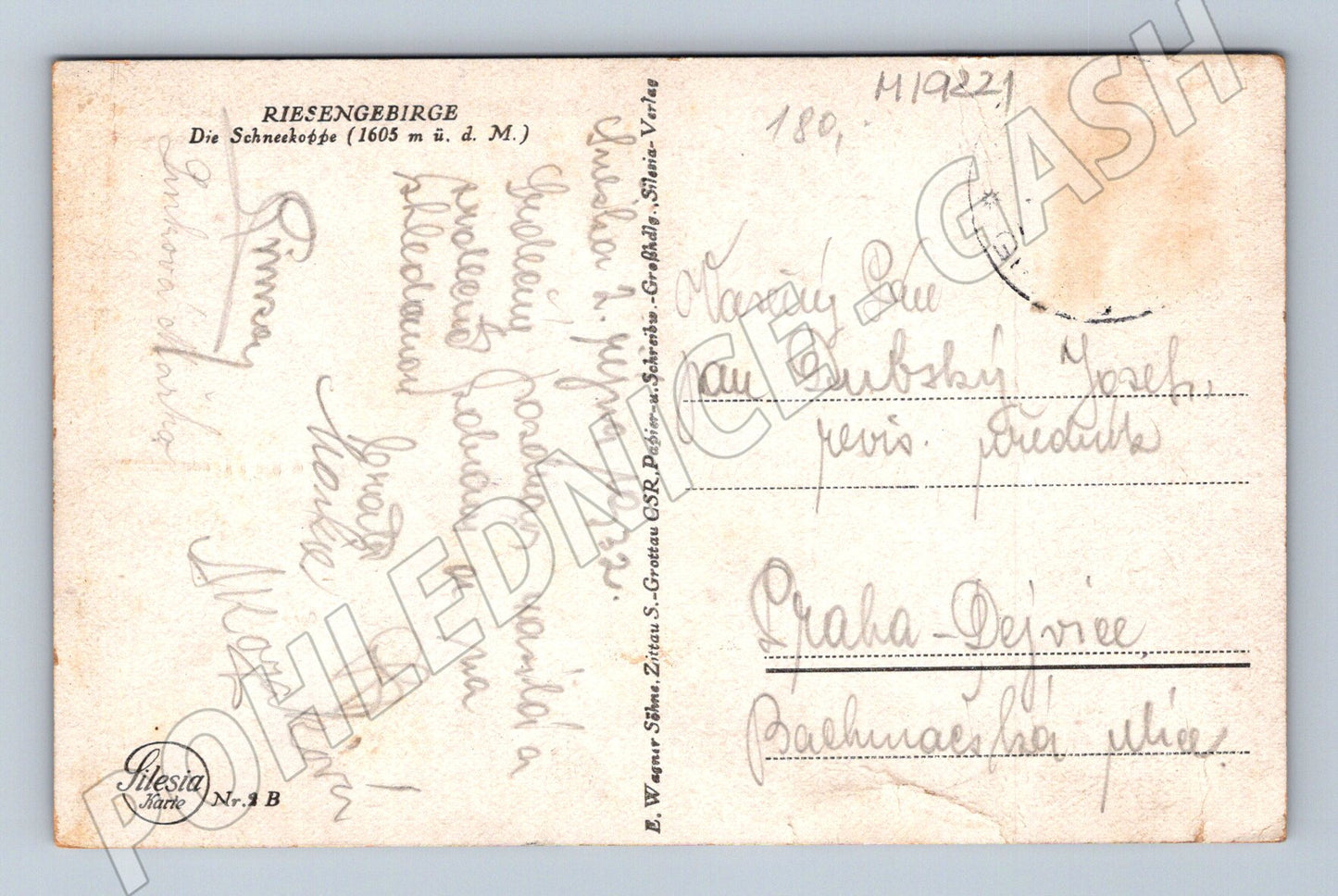 Pohlednice Krkonoše Sněžka Obří bouda Slezský dům malý formát (M19221)
