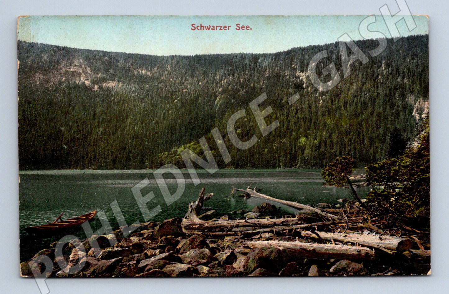 Pohlednice Černé jezero Schwarzer See Šumava malý formát (M19225)