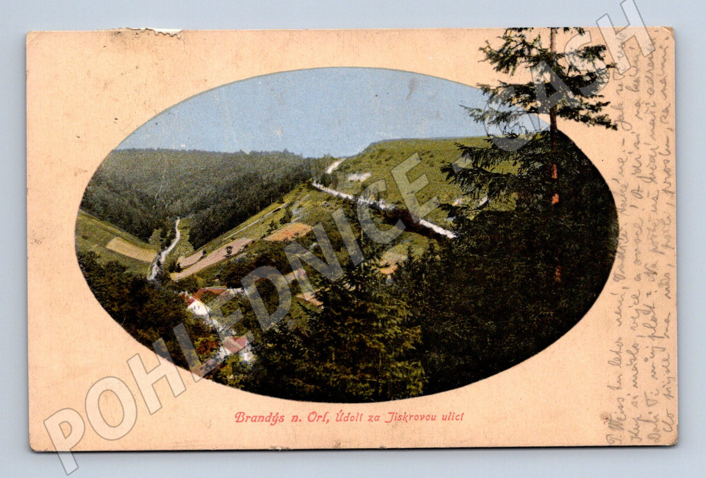 Pohlednice Brandýs nad Orlicí údolí za Jiráskovou ulicí kolor (M19226)