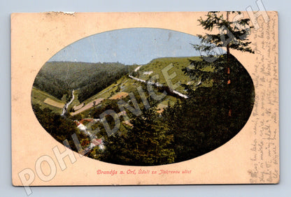 Pohlednice Brandýs nad Orlicí údolí za Jiráskovou ulicí kolor (M19226)