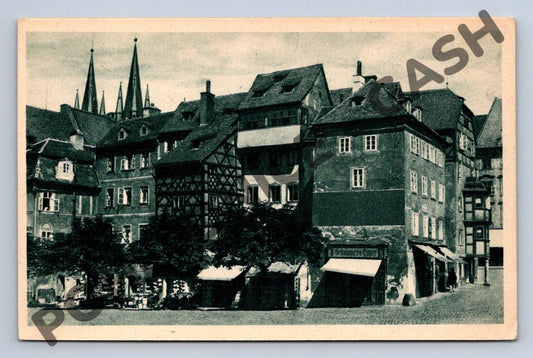 Pohlednice Cheb Eger hrázděné domy náměstí 1923 (M1923)
