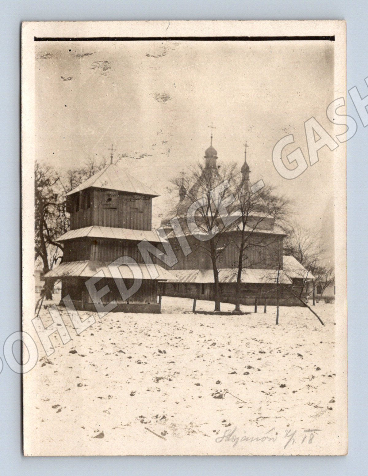 Pohlednice dřevěného kostela sv Archanděla Michaela Karpaty L (M19230)