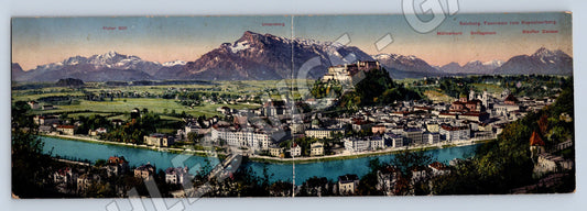 Pohlednice Panoramatická Salzburg Rakousko 1915 16 (M19232)