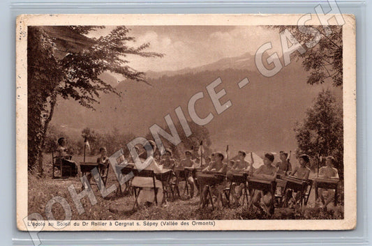 Pohlednice Švýcarsko L'école au Soleil Dr Rollier Ormonts (M19234)