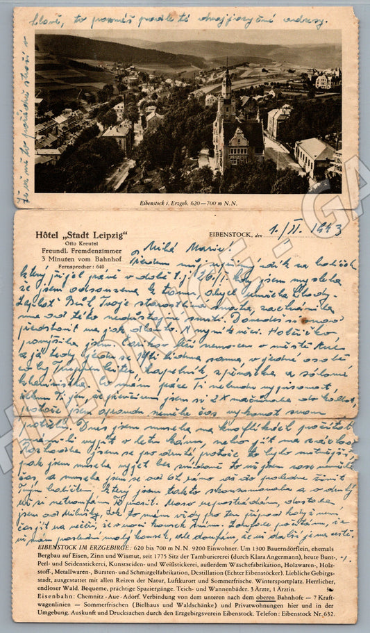 Pohlednice Krušné hory Eibenstock 3 říše nacisti Winterhilfsw (M19235)