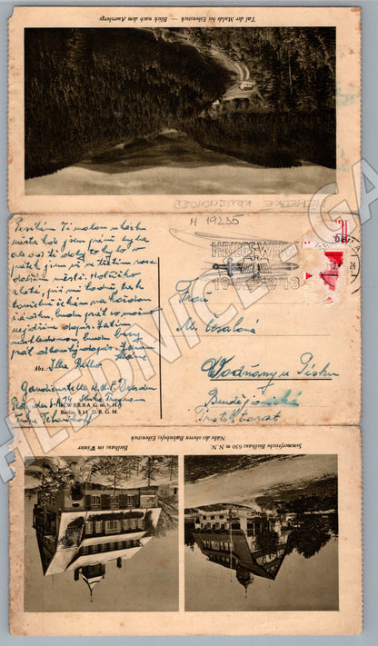 Pohlednice Krušné hory Eibenstock 3 říše nacisti Winterhilfsw (M19235)