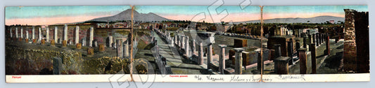 Pohlednice Panoramatická rozkládací Pompeje Itálie prošlá poš (M19244)