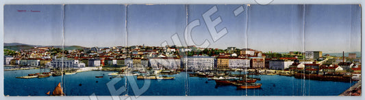 Pohlednice Panoramatická rozkládací Terst Trieste Itálie 1945 (M19245)