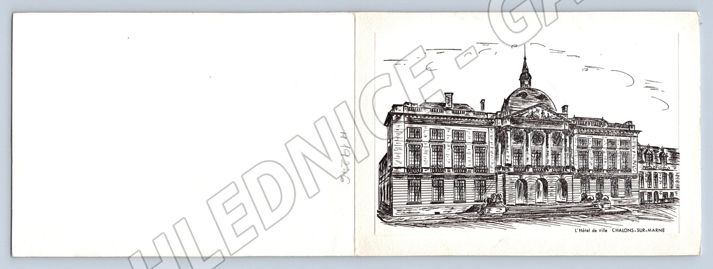 Pohlednice Chalon-sur-Saône Francie kresba věnování (M19246)