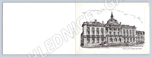 Pohlednice Chalon-sur-Saône Francie kresba věnování (M19246)