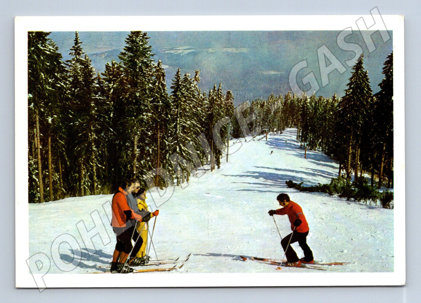 Pohlednice Borovec Bulharsko lyžaři na sjezdovce zimní krajin (M19252)