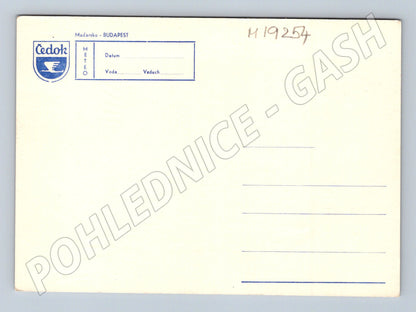 Pohlednice Budapešť Maďarsko ilustrovaná Čedok grafika zlatá (M19254)