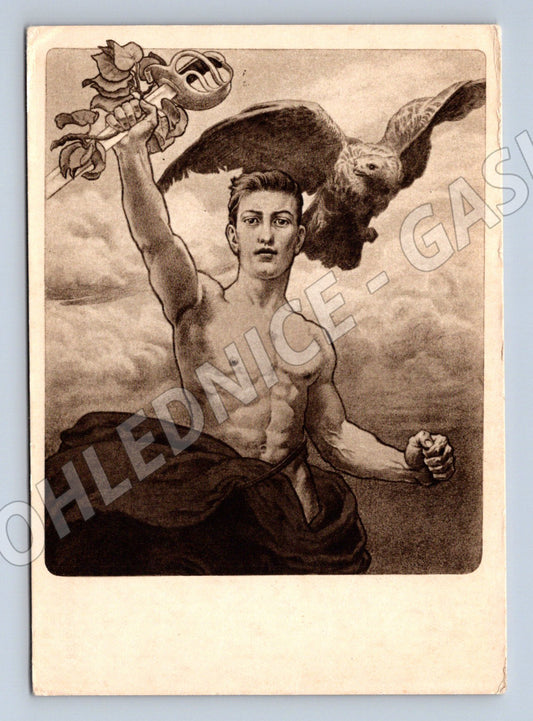 Pohlednice XI všesokolský slet Praha Sokol mladík orig stav (M19257)