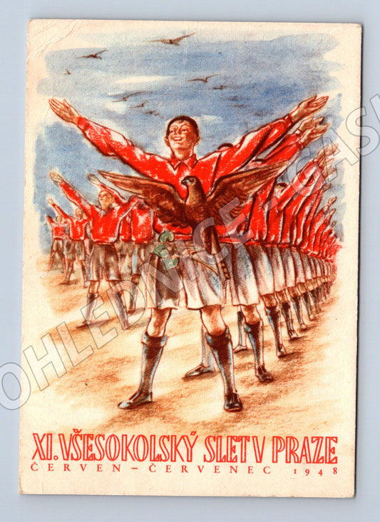 Pohlednice XI všesokolský slet Praha malý formát (M19259)