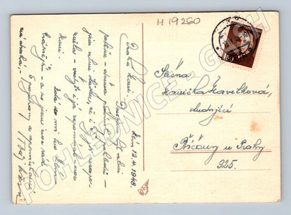 Pohlednice XI všesokolský slet Praha kreslený motiv známka na (M19260)