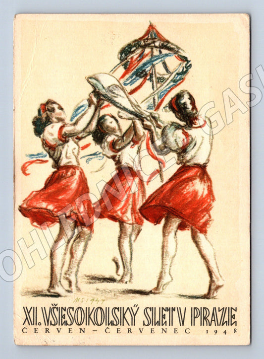 Pohlednice XI Všesokolský slet Praha prošlá poštou (M19262)