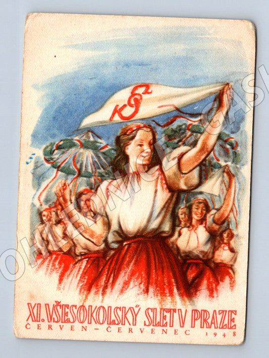 Pohlednice XI všesokolský slet Praha ČOS dobová ilustrace (M19267)