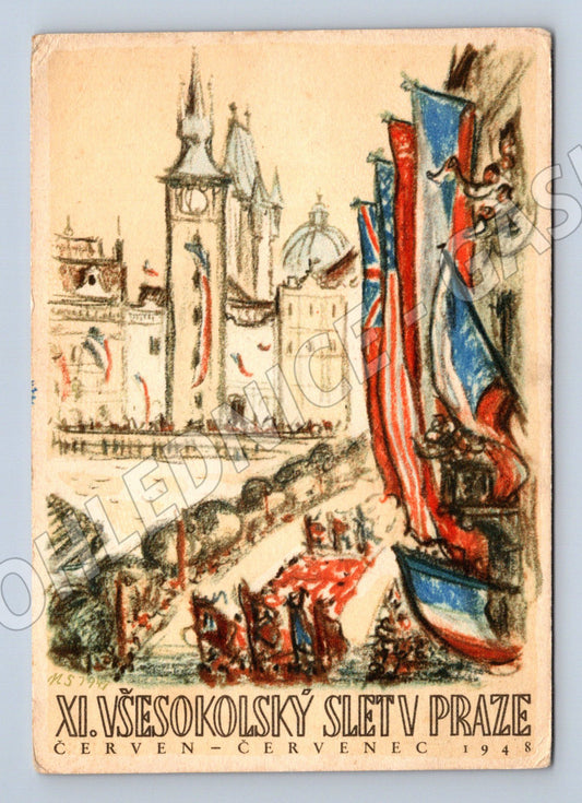 Pohlednice XI všesokolský slet Praha 1948 (M19268)