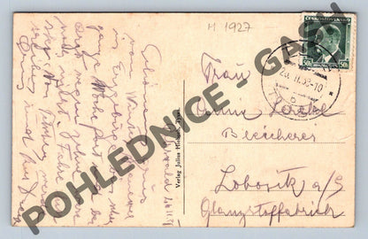 Pohlednice Tisá Tiské stěny 1927 starosta doktor (M1927)