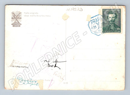 Pohlednice X. všesokolský slet Praha razítko známka malý form (M19273)