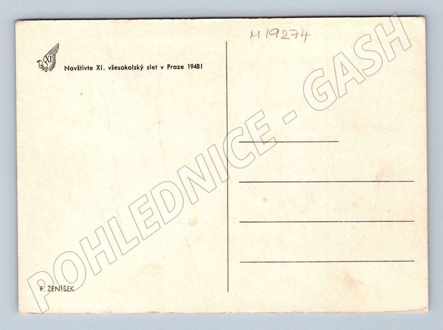 Pohlednice XI všesokolský slet Praha F Ženíšek (M19274)
