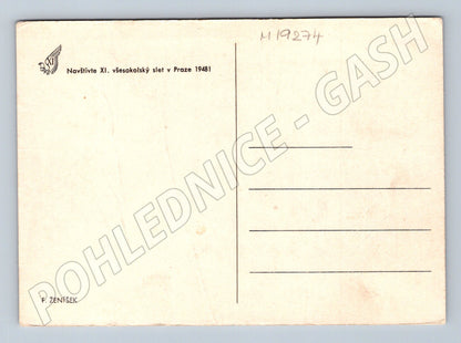 Pohlednice XI všesokolský slet Praha F Ženíšek (M19274)