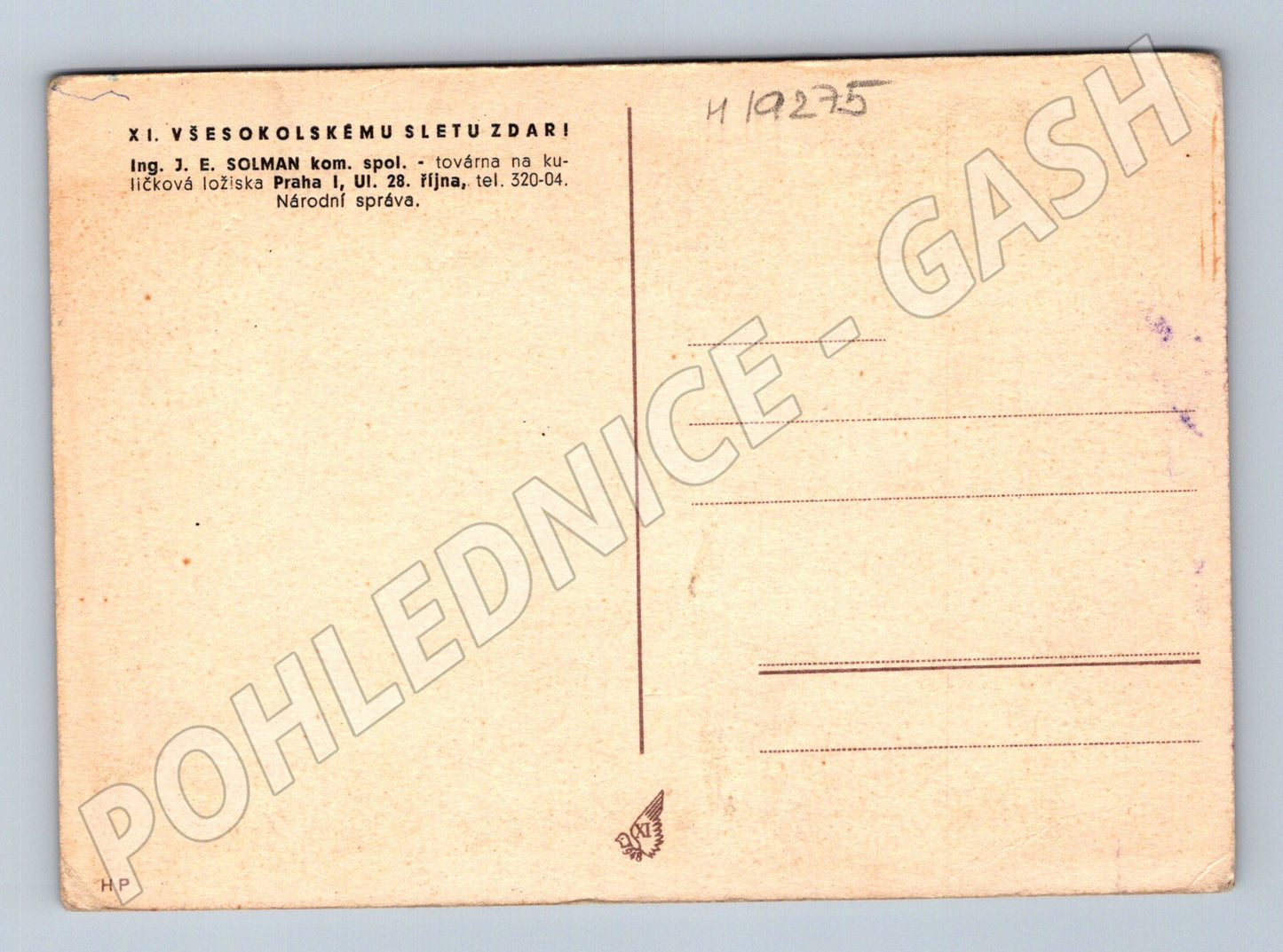 Pohlednice XI všesokolský slet Praha původní ilustrace (M19275)