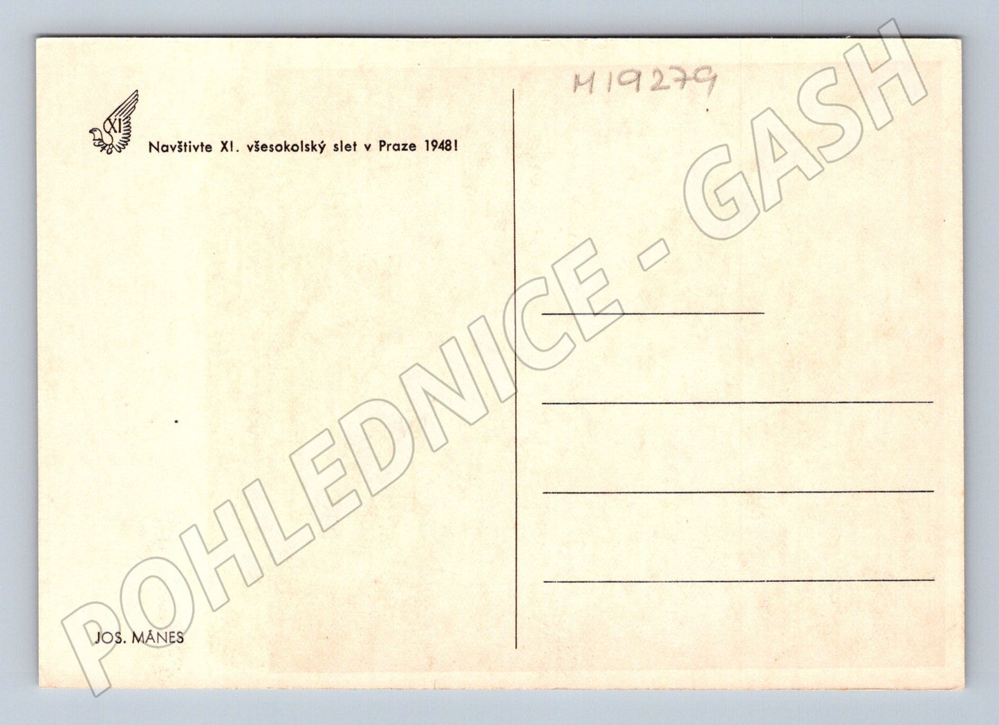 Pohlednice Sokol XI všesokolský slet Praha Tužme se Jos Mánes (M19279)