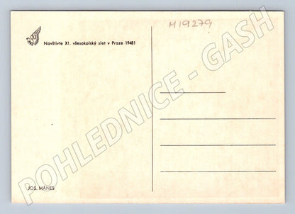 Pohlednice Sokol XI všesokolský slet Praha Tužme se Jos Mánes (M19279)