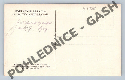 Pohlednice Týn nad Vltavou letecká 1928 (M1928)