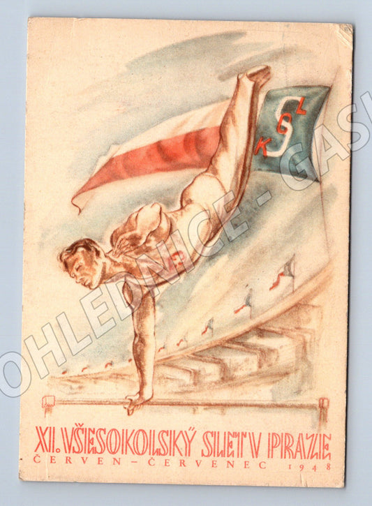 Pohlednice XII Všesokolský slet Praha 1948 (M19286)