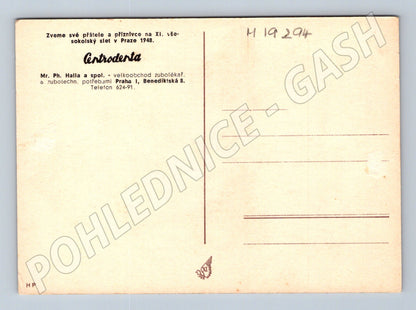 Pohlednice XI všesokolský slet Praha sokolky malý formát (M19294)