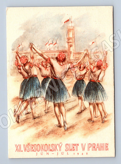 Pohlednice XI Všesokolský slet Praha malý formát (M19296)