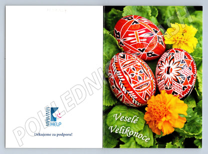 Pohlednice Velikonoční kraslice a květiny (M19304)