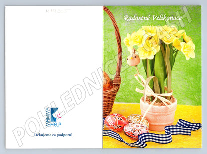 Pohlednice Radostné Velikonoce otevírací květiny a kraslice (M19305)