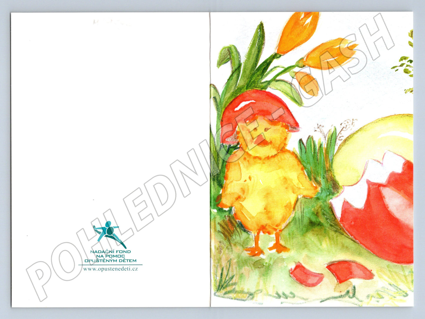 Pohlednice Velikonoční s kuřátkem Nadační fond Krtek (M19306)