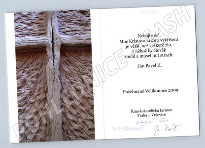 Pohlednice Velikonoční Praha Vysočany Jan Pavel II citát (M19307)