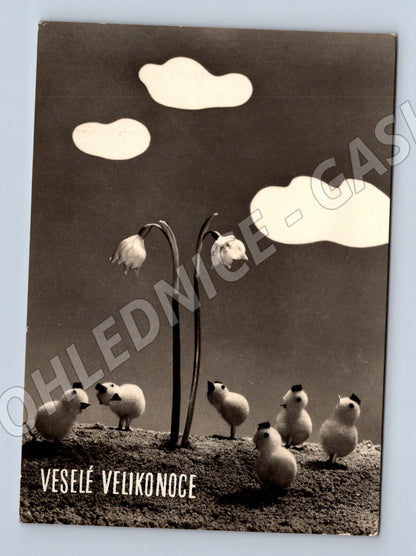 Pohlednice Veselé Velikonoce ČSR razítkovaná (M19315)