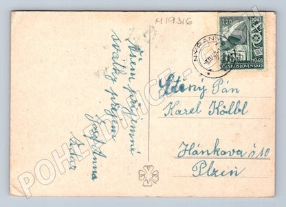 Pohlednice Velikonoční malovaný kraslice Československo prošl (M19316)