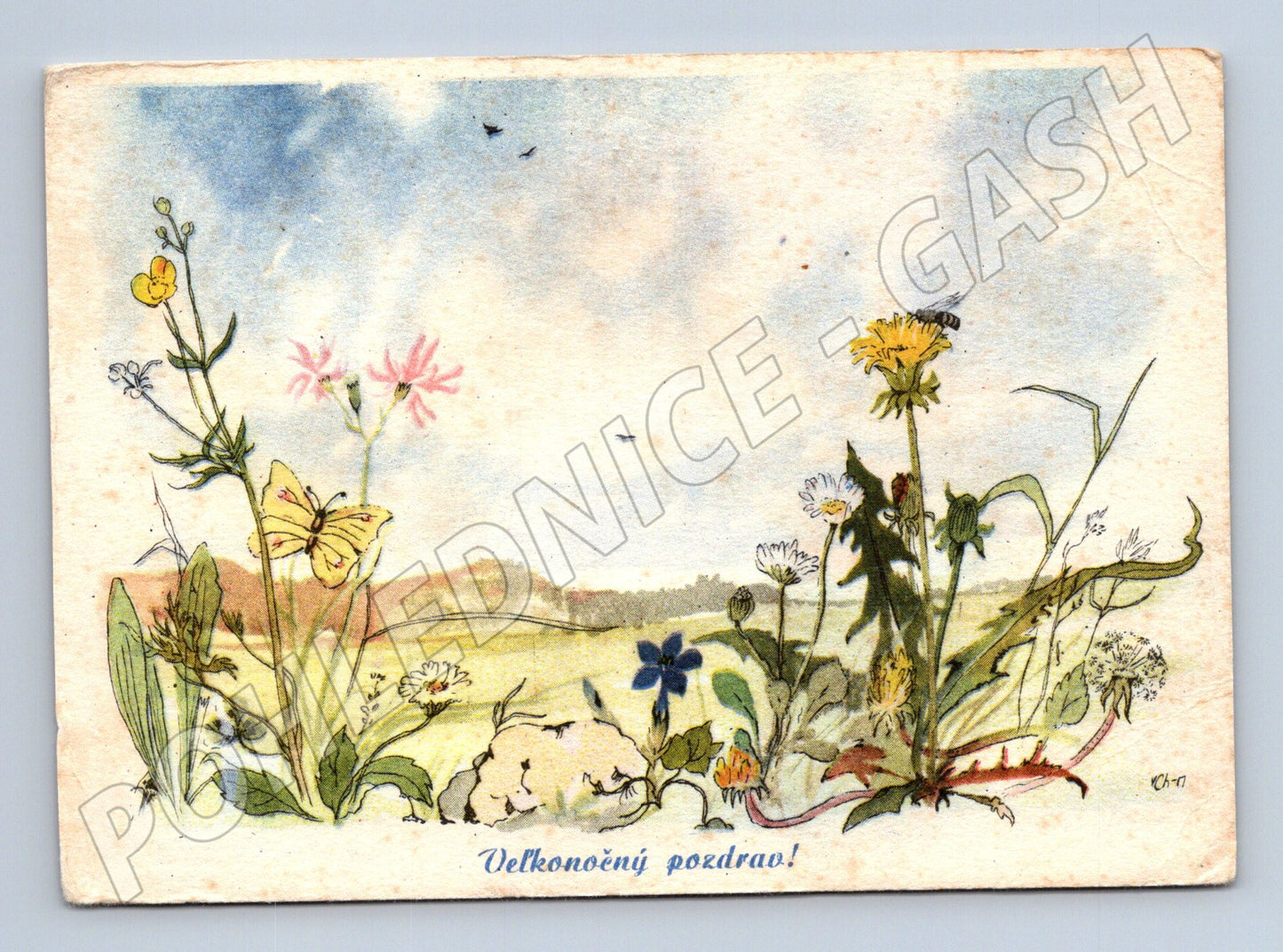 Pohlednice Velikonoční Vladimír Charvát malý formát 1 polovin (M19319)