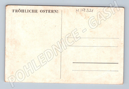 Pohlednice Ježíš Kristus a ovce FRÖHLICHE OSTERN 1950 (M19321)